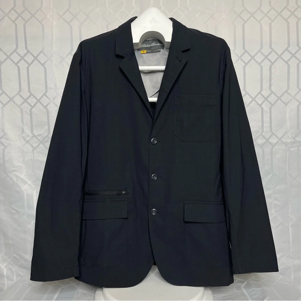 Eddie Bauer Travex Voyager Performance Nylon Lycra Travel Blazer Size 44
